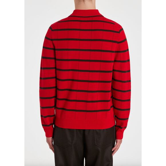Paul Smith x Commission Men's Merino Wool Red Striped Collared Sweater Size XXL - Picture 14 of 15